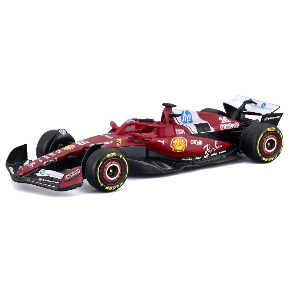 BBURAGO FERRARI SF-25 16 CHARLES LECLERC DIE CAST METAL 1/64 MODEL REPLICA