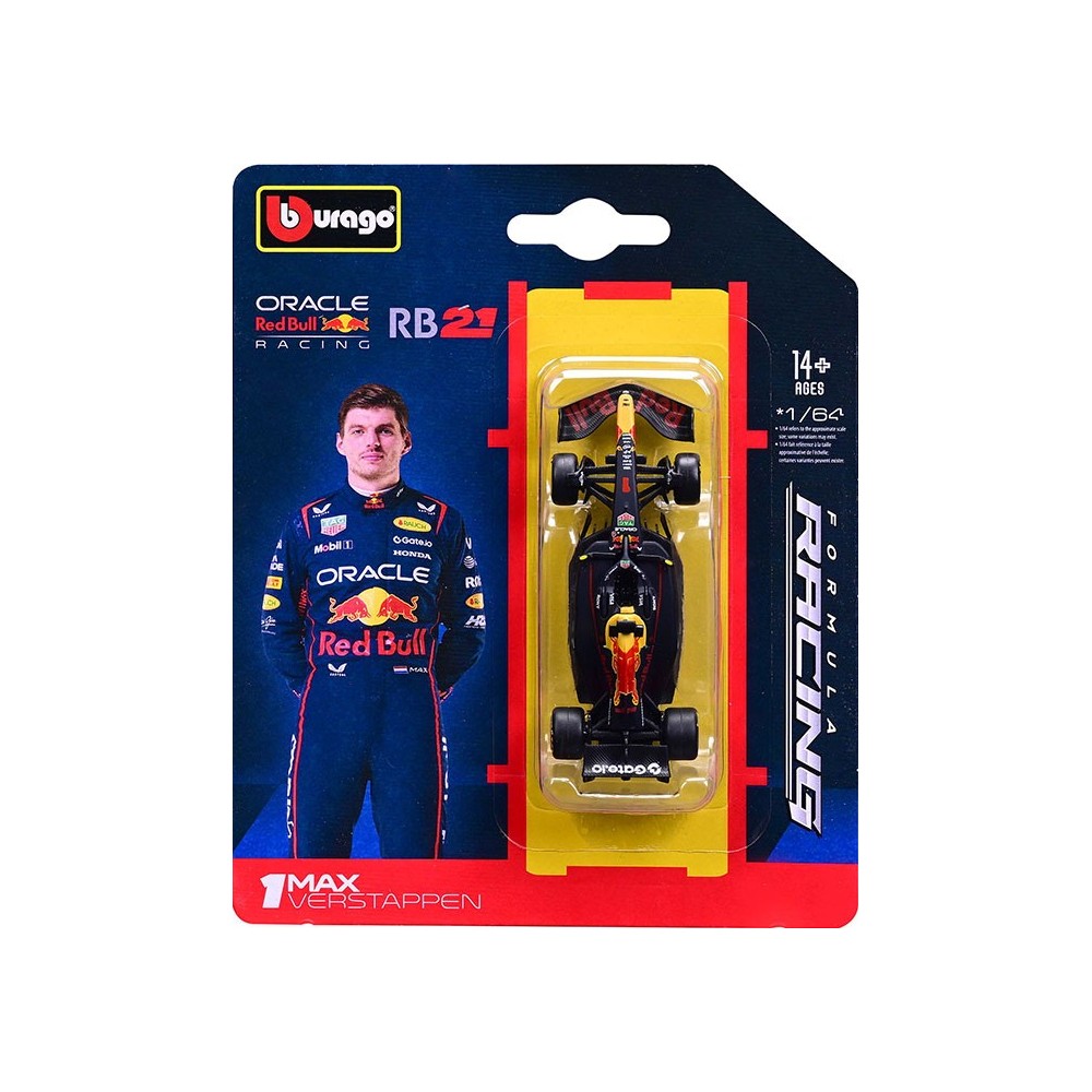 BBURAGO REDBULL RACING RB21 1 MAX VERSTAPPEN DIE CAST METAL 1/64 MODEL REPLICA