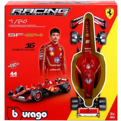 BBURAGO FERRARI SF-24 CHARLES LECLERC 16 DIE CAST METAL 1/24 MODEL KIT MODEL REPLICA
