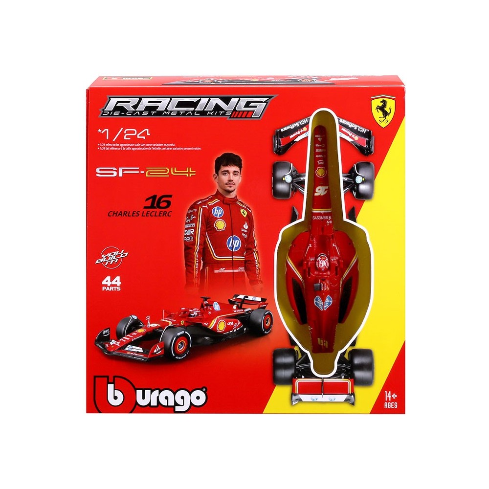 BBURAGO FERRARI SF-24 CHARLES LECLERC 16 DIE CAST METAL 1/24 MODEL KIT MODEL REPLICA