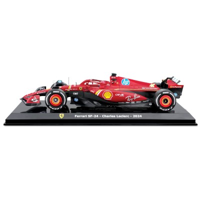 BBURAGO FERRARI SF-24 CHARLES LECLERC 16 DIE CAST METAL 1/24 MODEL KIT MODEL REPLICA