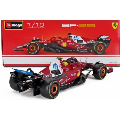 BBURAGO FERRARI SF-25 WITH LEWIS HAMILTON DIE CAST METAL 1/18 MODEL REPLICA