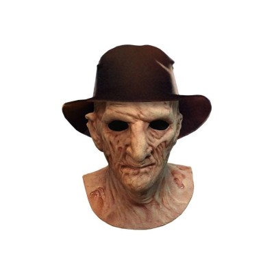 TRICK OR TREAT STUDIOS A NIGHTMARE ON ELM STREET 2 FREDDY KRUEGER DELUXE LATEX MASK WITH HAT