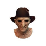 TRICK OR TREAT STUDIOS A NIGHTMARE ON ELM STREET 2 FREDDY KRUEGER DELUXE LATEX MASK WITH HAT