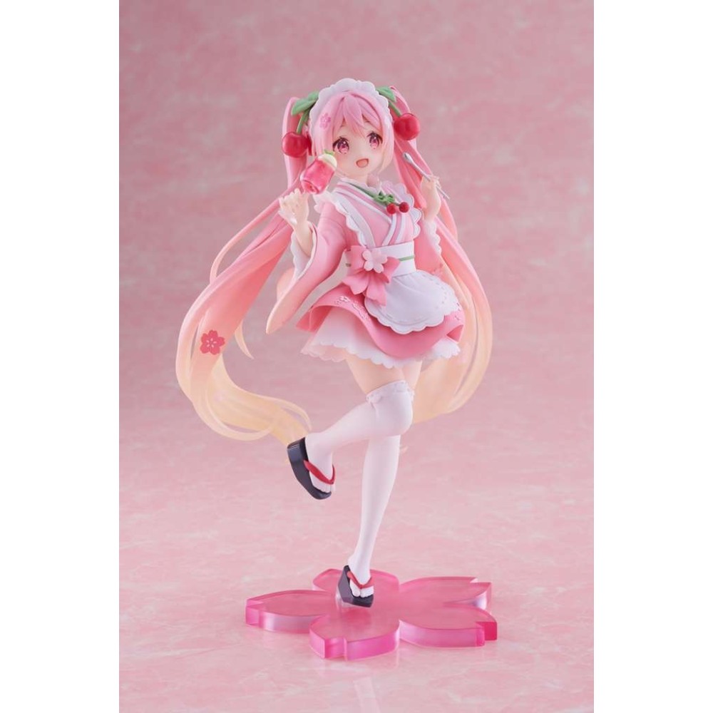 HATSUNE MIKU SAKURA MIKU NEWLY WRITTEN JAPANESE CAFE FIGURE STATUA TAITO