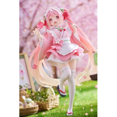 HATSUNE MIKU SAKURA MIKU NEWLY WRITTEN JAPANESE CAFE FIGURE STATUA TAITO