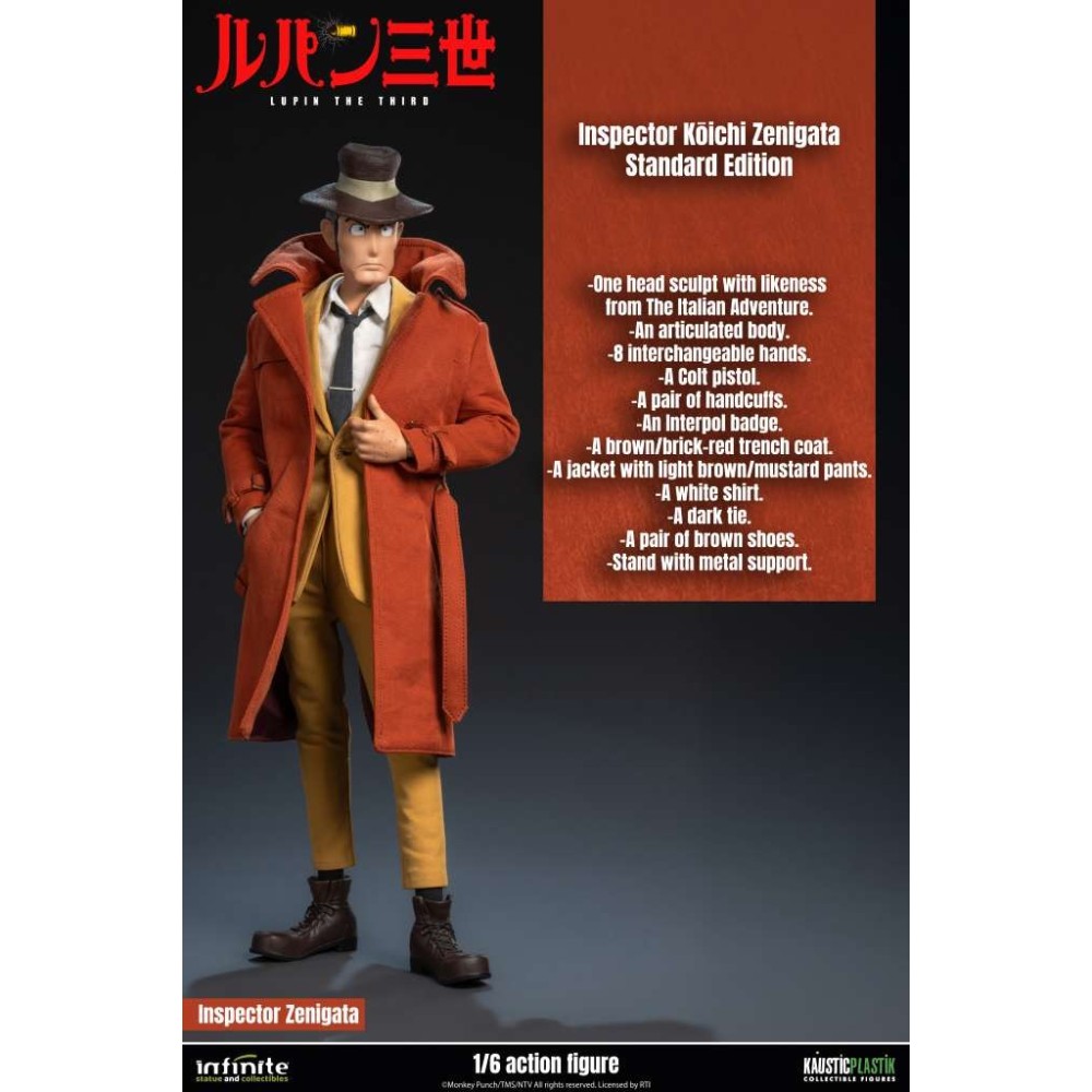 INFINITE STATUE LUPIN THE THIRD THE ITALIAN ADVENTURE INSPECTOR ZENIGATA STANDARD VERSION ACTION FIGURE
