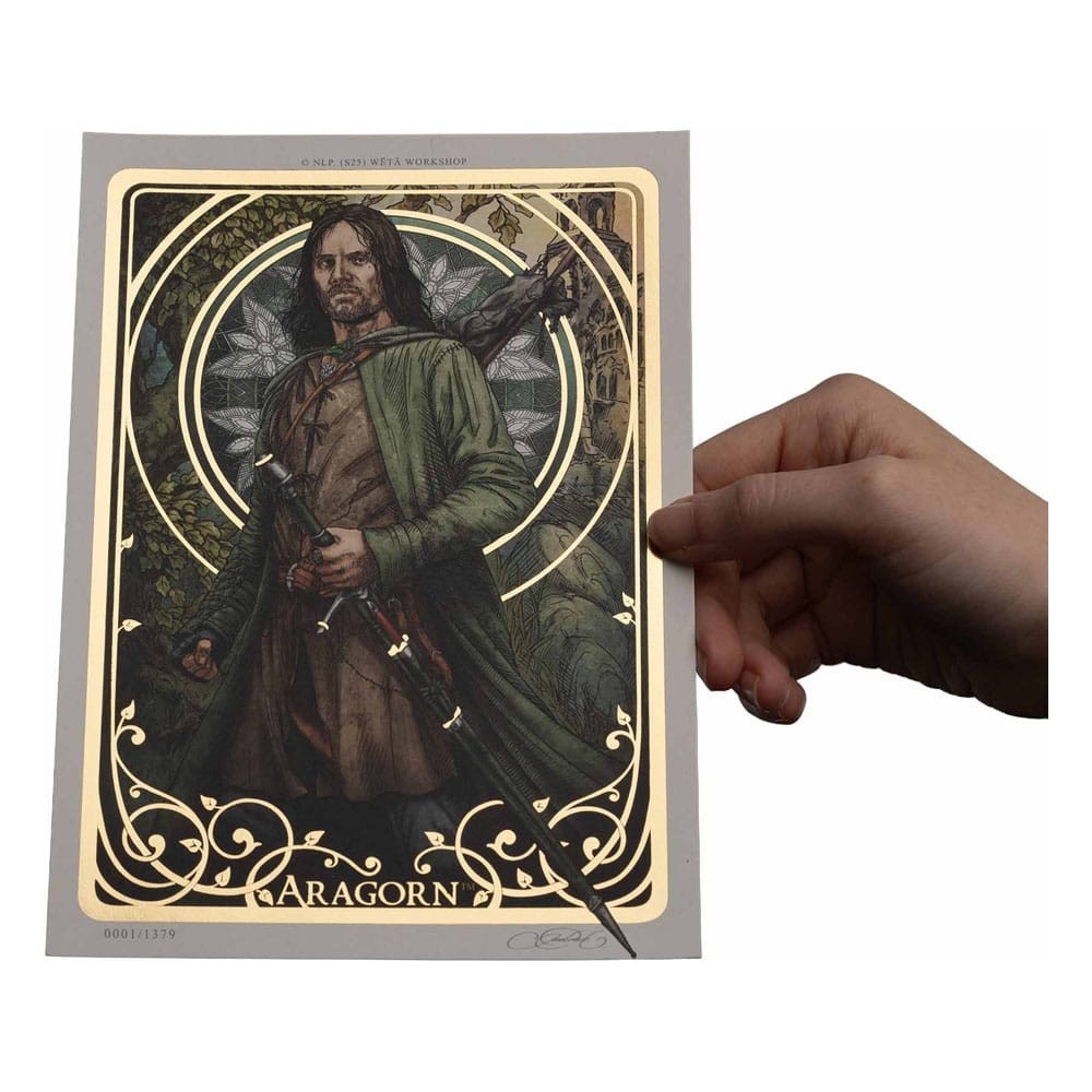 LORD OF THE RINGS ARAGORN ART PRINT ART CARD LIMITED EDITION 21 X 14 CM WETA