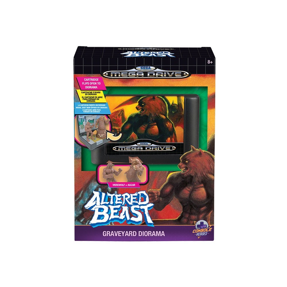 CONSOLE HEROES SEGA MEGA DRIVE ALTERED BEAST DIORAMA REPLICA CARTUCCIA