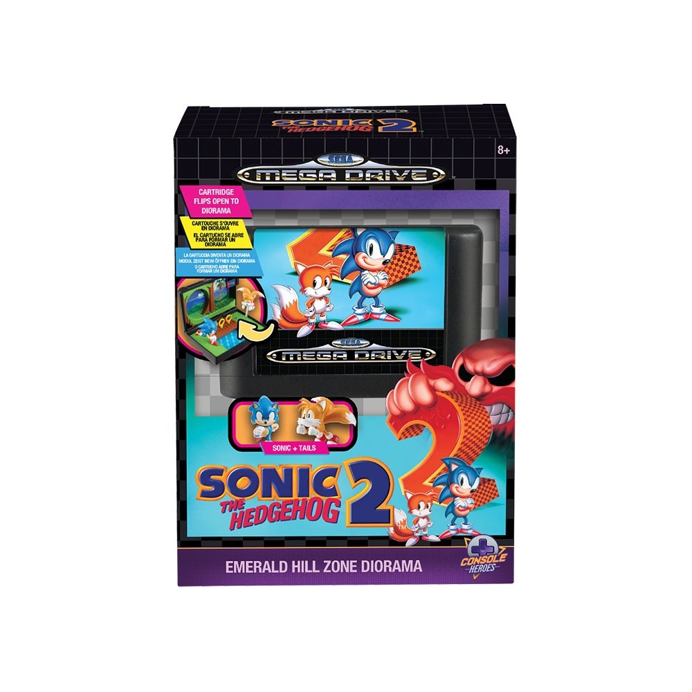 CONSOLE HEROES SEGA MEGA DRIVE SONIC 2 DIORAMA REPLICA CARTRIDGE