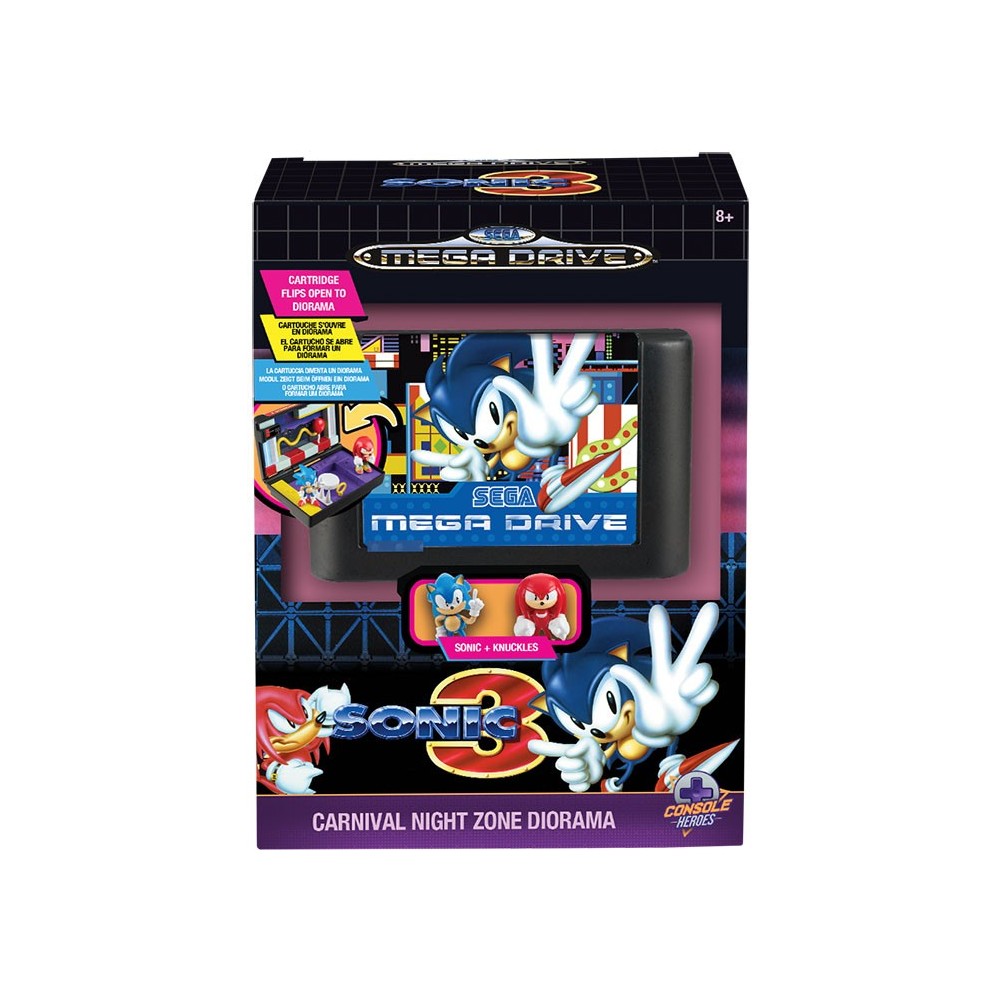 CONSOLE HEROES SEGA MEGA DRIVE SONIC 3 DIORAMA REPLICA CARTUCCIA