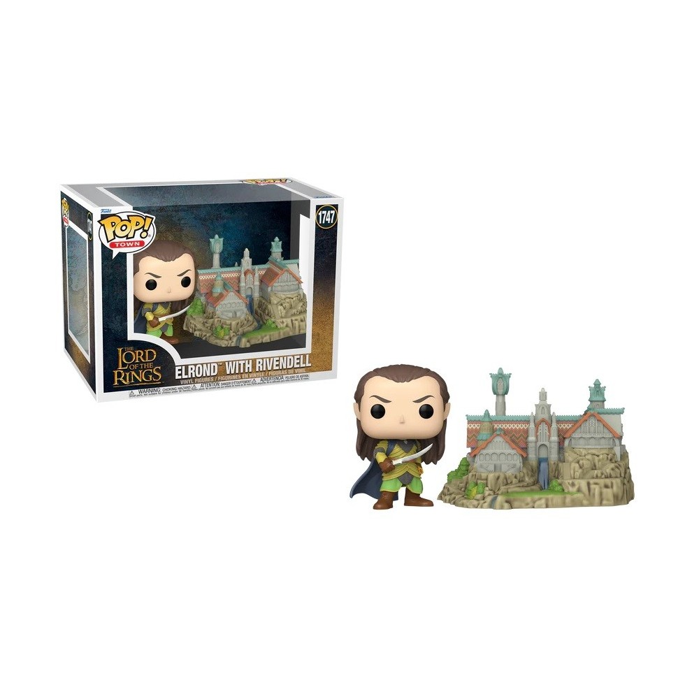 FUNKO POP! TOWN THE LORD OF THE RINGS ELROND WITH RIVENDELL FIGURE FUNKO