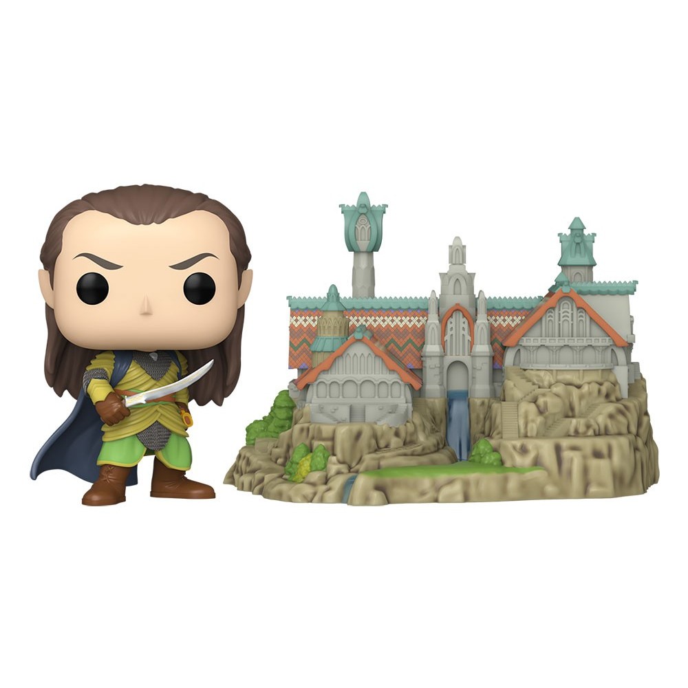 FUNKO POP! TOWN THE LORD OF THE RINGS ELROND WITH RIVENDELL FIGURE FUNKO
