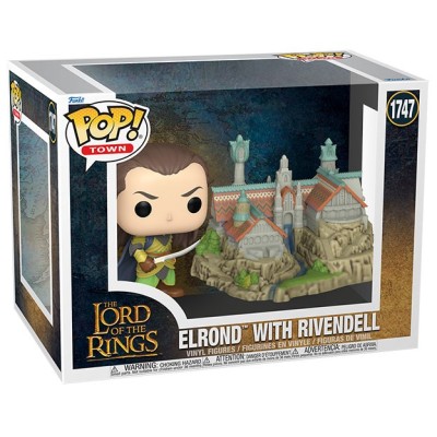 FUNKO POP! TOWN THE LORD OF THE RINGS ELROND WITH RIVENDELL FIGURE FUNKO