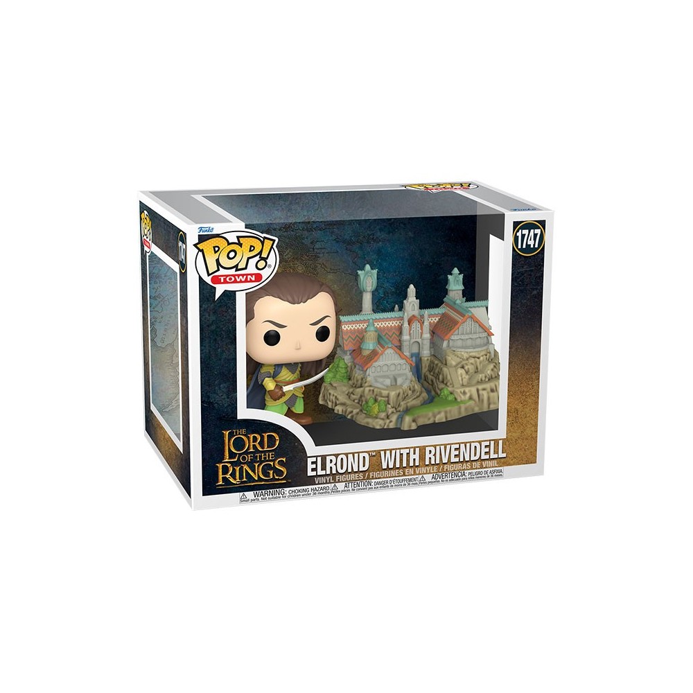 FUNKO POP! TOWN THE LORD OF THE RINGS ELROND WITH RIVENDELL FIGURE FUNKO