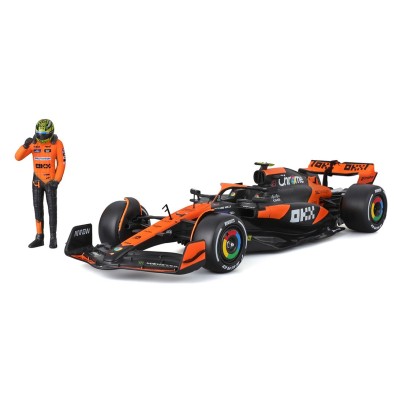 BBURAGO MCLAREN MCL38 WITH LANDO NORRIS DIE CAST METAL 1/24 MODEL REPLICA