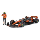 BBURAGO MCLAREN MCL38 WITH LANDO NORRIS DIE CAST METAL 1/24 MODEL REPLICA