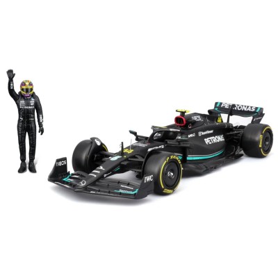 BBURAGO MERCEDES-AMG F1W14 CON LEWIS HAMILTON DIE CAST METAL 1/24 MODEL REPLICA