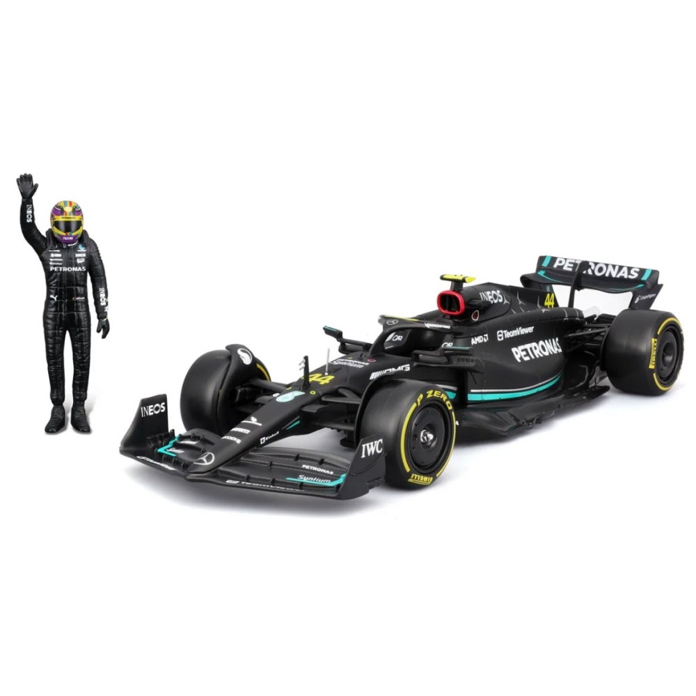 BBURAGO MERCEDES-AMG F1W14 WITH LEWIS HAMILTON DIE CAST METAL 1/24 MODEL REPLICA
