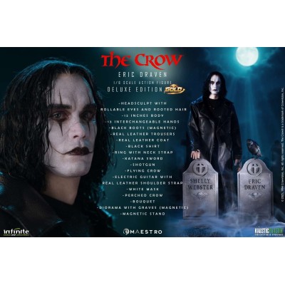 THE CROW IL CORVO ERIC DRAVEN DELUXE GOLD 1/6 ACTION FIGURE INFINITE STATUE