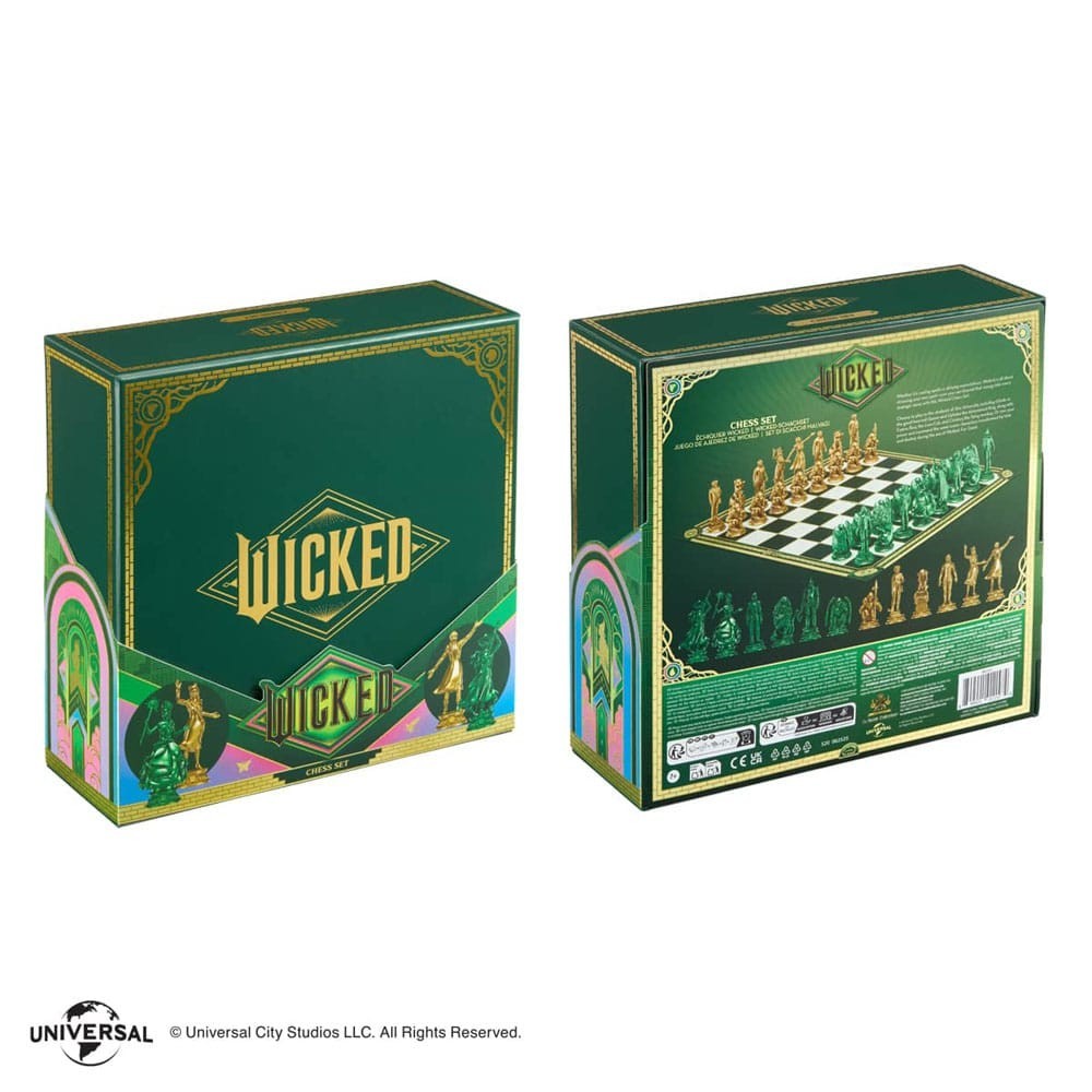 NOBLE COLLECTIONS WICKED FOR GOOD SHIZ VS EMERALD CITY CHESS SET