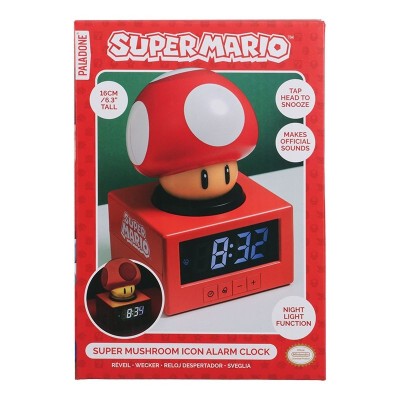 PALADONE PRODUCTS SUPER MARIO MUSHROOM ICON ALARM CLOCK MOOD LIGHT