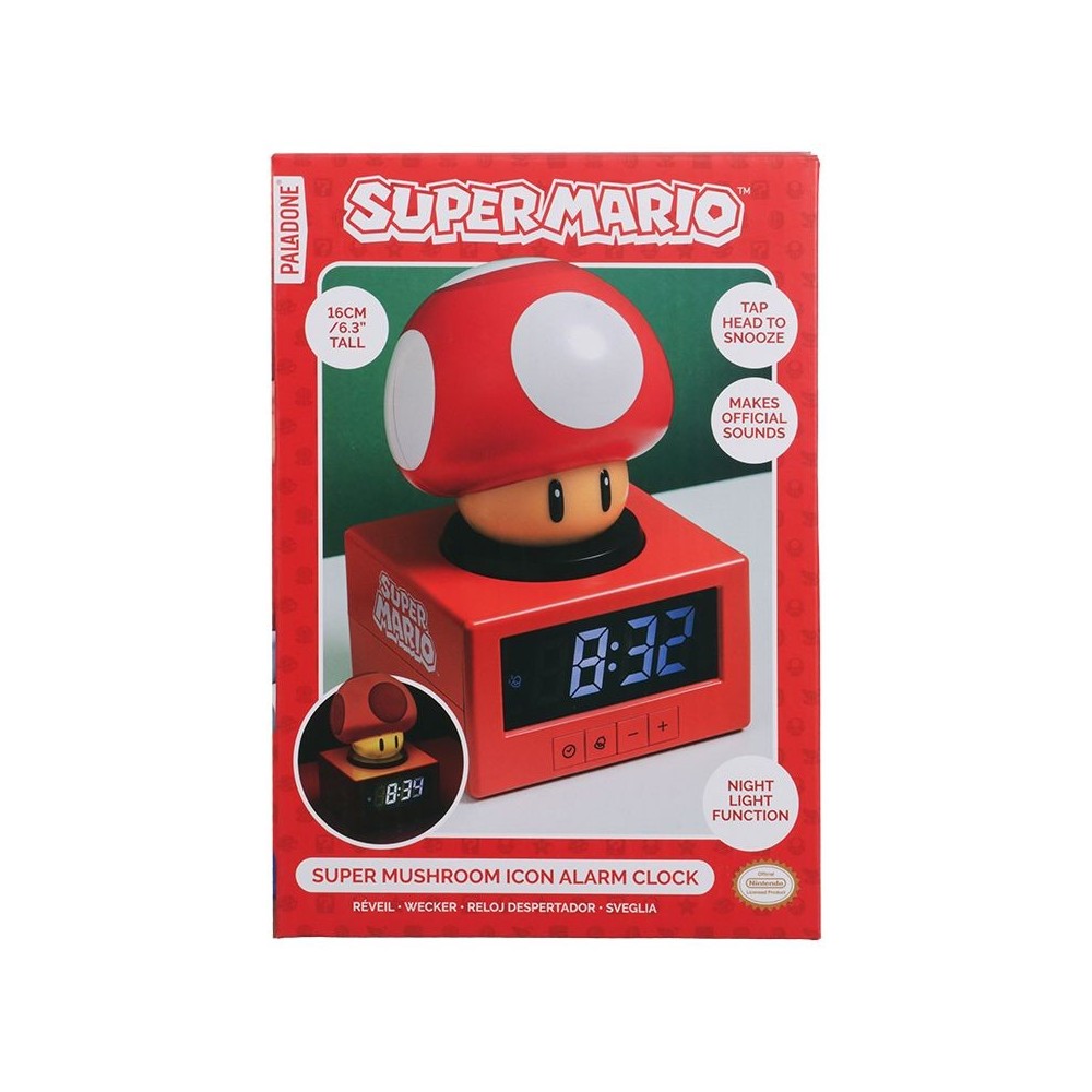 SUPER MARIO MUSHROOM ICON ALARM CLOCK SVEGLIA LAMPADA PALADONE PRODUCTS