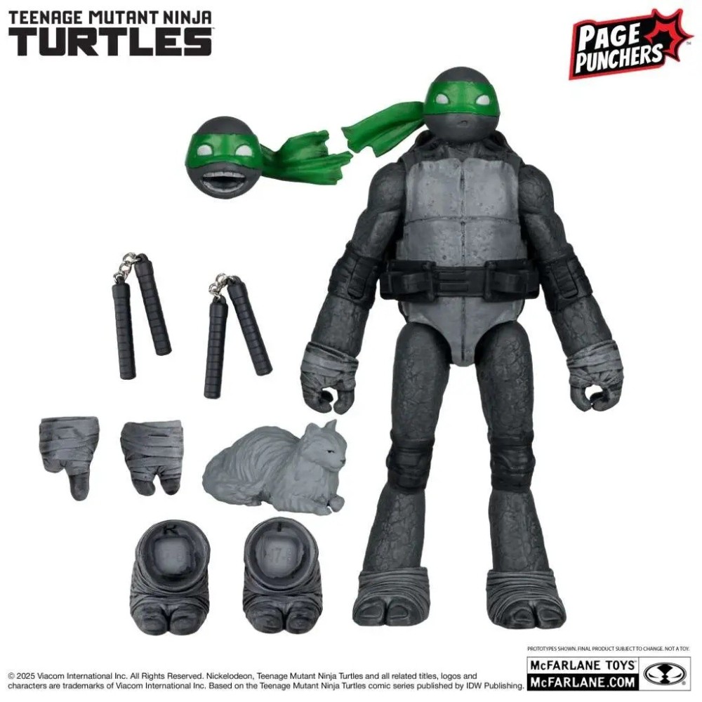 TEENAGE MUTANT NINJA TURTLES PAGE PUNCHERS MICHELANGELO B,W&G ACTION FIGURE MC FARLANE