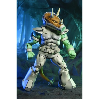 NECA TMNT NINJA TURTLES MIRAGE COMICS SHOCK COMMANDO TRICERATON PVC ACTION FIGURE