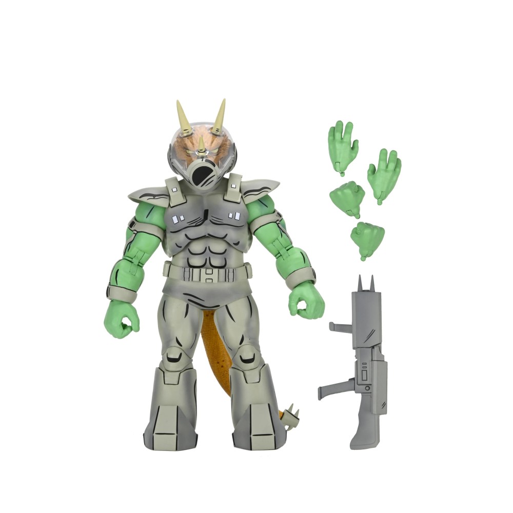 TEENAGE MUTANT NINJA TURTLES MIRAGE COMICS SHOCK COMMANDO TRICERATON ACTION FIGURE NECA