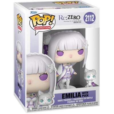 FUNKO POP! RE:ZERO EMILIA WITH PUCK BOBBLE HEAD KNOCKER FIGURE FUNKO