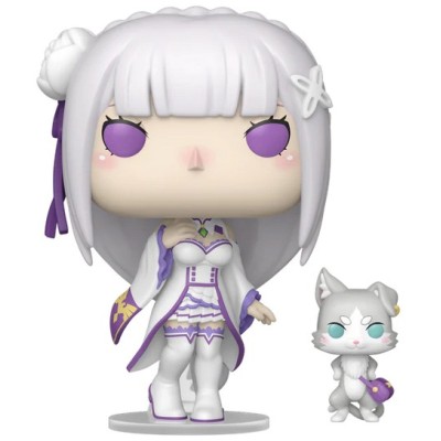 FUNKO POP! RE:ZERO EMILIA WITH PUCK BOBBLE HEAD KNOCKER FIGURE FUNKO