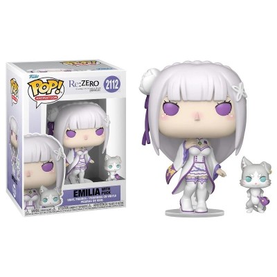 FUNKO POP! RE:ZERO EMILIA WITH PUCK BOBBLE HEAD KNOCKER FIGURE FUNKO