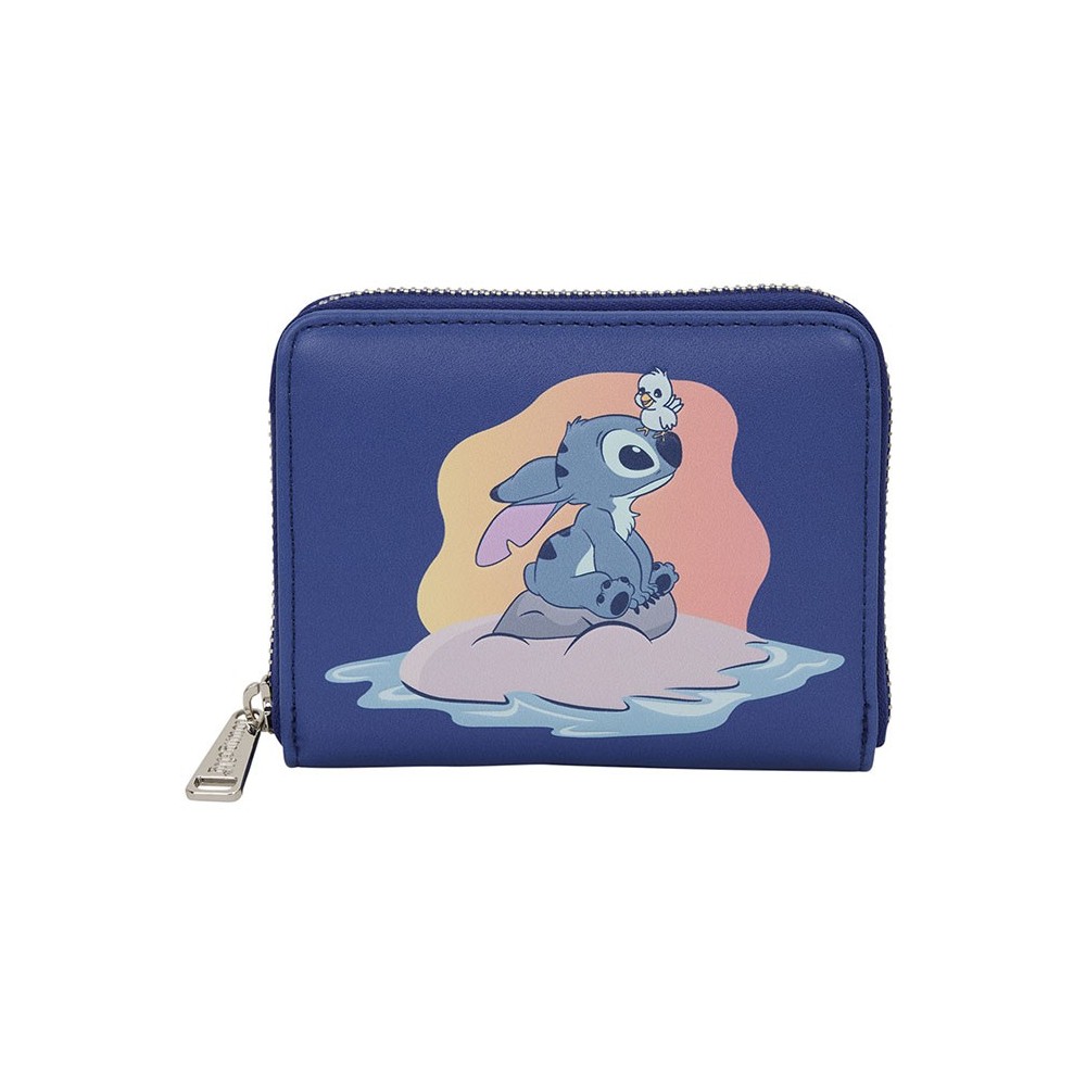 LOUNGEFLY DISNEY STITCH SITTING ON THE ROCK WOMAN WALLET ZIP