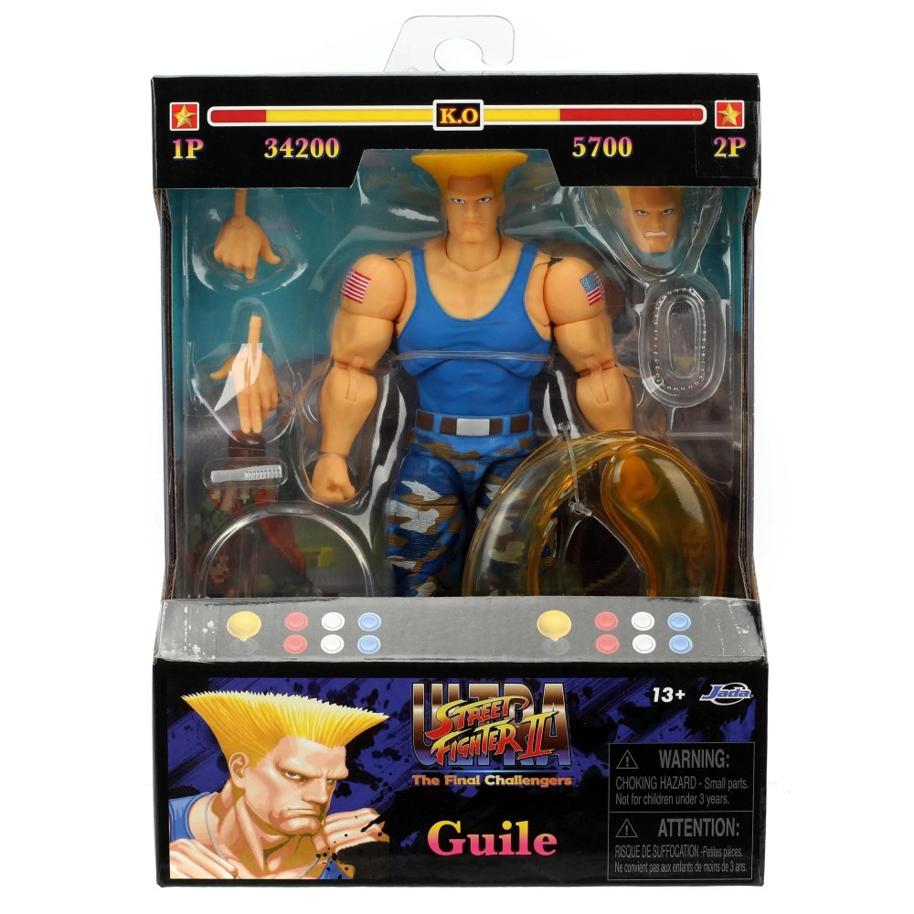 JADA TOYS ULTRA STREET FIGHTER II GUILE PLAYER 2 VARIANT VERSION DELUXE ACTION FIGURE