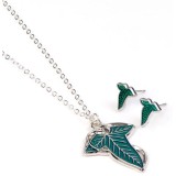 CARAT IL SIGNORE DEGLI ANELLI FOGLIA DI LORIEN SET COLLANA E ORECCHINI