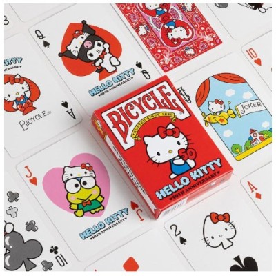 BICYCLE HELLO KITTY 50TH ANNIVERSARY POKER PLAYING CARDS DECK