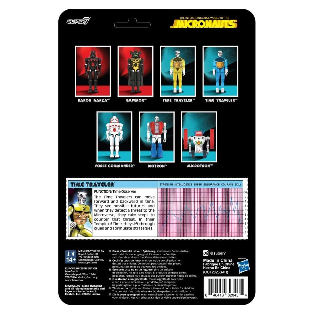 MICRONAUTS TIME TRAVELER YELLOW REACTION+ ACTION FIGURE