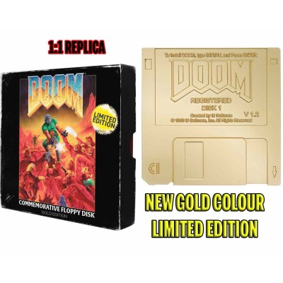 DOOM COMMEMORATIVE FLOPPY DISC GOLD LIMITED REPLICA