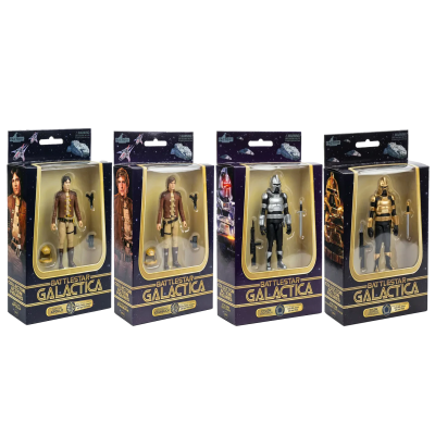 BATTLESTAR GALACTICA ACTION FIGURES SET 3.75 POLLICI
