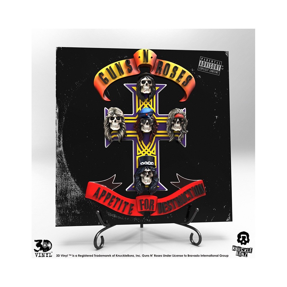 GUNS-N-ROSES APPETITE FOR DESTRUCTION 3D VINYL 30CM RESIN REPLICA KNUCKLEBONZ