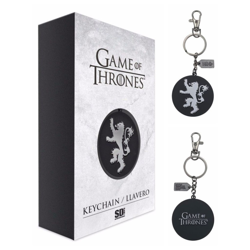 SD TOYS GAME OF THRONES LANNISTER SILVER LOGO METAL KEYCHAIN PORTACHIAVI