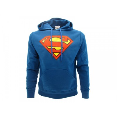 FELPA HOODIE SUPERMAN LOGO BLU