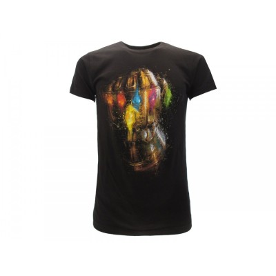 MAGLIA T SHIRT MARVEL AVENGERS GUANTO THANOS GLOVE NERA