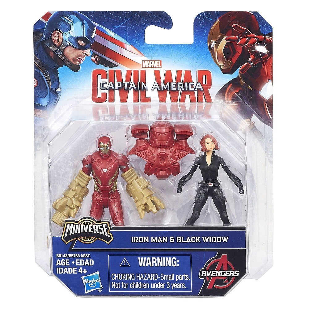HASBRO MARVEL MINIVERSE CIVIL WAR - IRON MAN VS BLACK WIDOW ACTION FIGURE