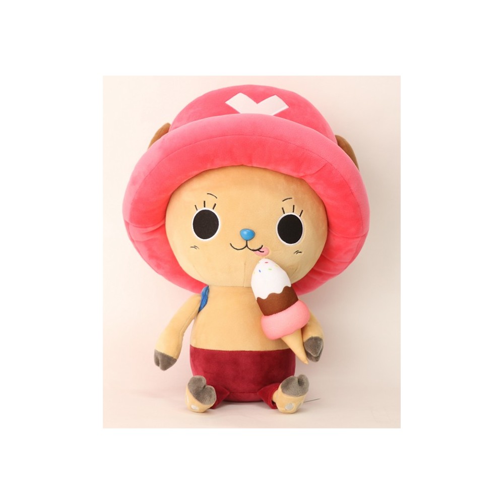 SAKAMI MERCHANDISE PUPAZZO PELUCHE ONE PIECE NEW WORLD - TONY CHOPPER ICE CREAM 45CM PLUSH