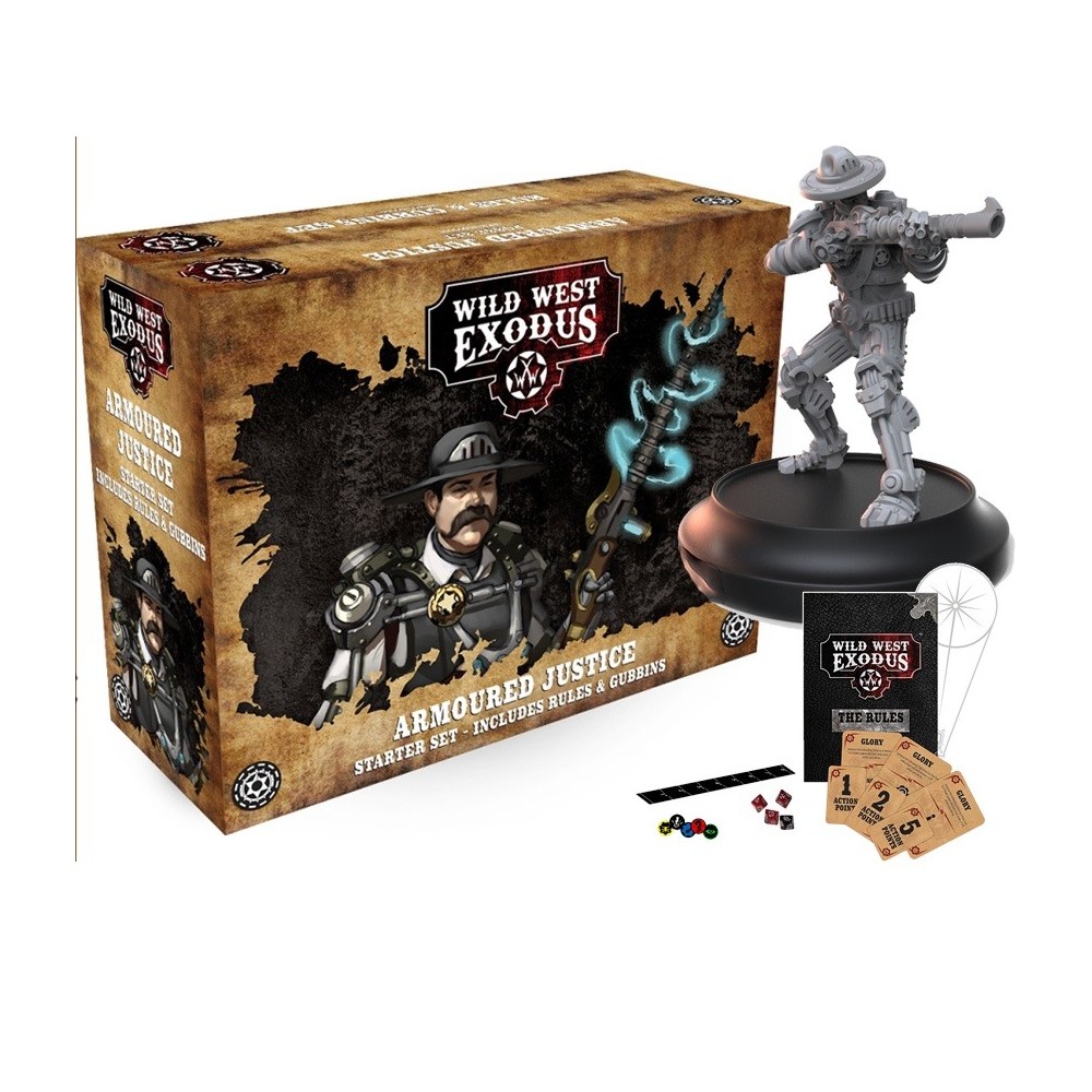 WILD WEST EXODUS ARMOURED JUSTICE STARTER SET RESIN MINIATURES WARCRADLE STUDIOS
