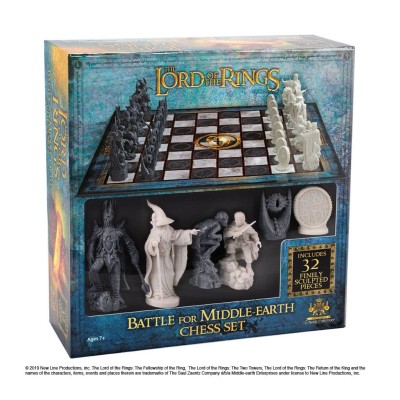 NOBLE COLLECTIONS THE LORD OF THE RINGS - CHESS SET SCACCHI BATTLE FOR MIDDLE EARTH