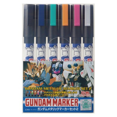 BANDAI GUNDAM METALLIC MARKER SET 2 PER MODEL KIT