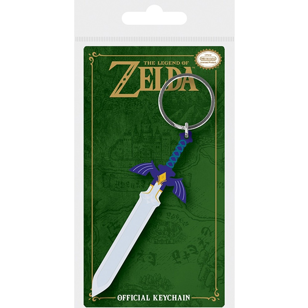 PYRAMID INTERNATIONAL THE LEGEND OF ZELDA MASTER SWORD KEYRING RUBBER KEYCHAIN PORTACHIAVI IN GOMMA